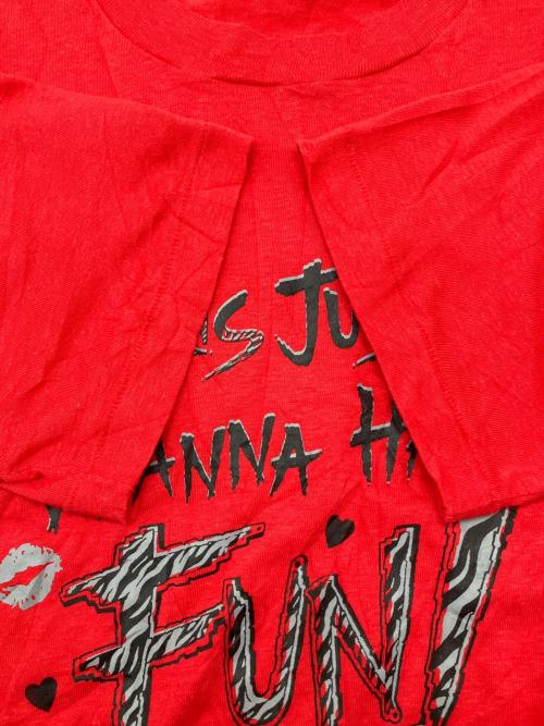 Ched by ANVIL（チェドバイアンビル）Ched by ANVIL (チェドバイアンビル) 80sプリントTシャツ レッド サイズ:Lの古着・服飾アイテム