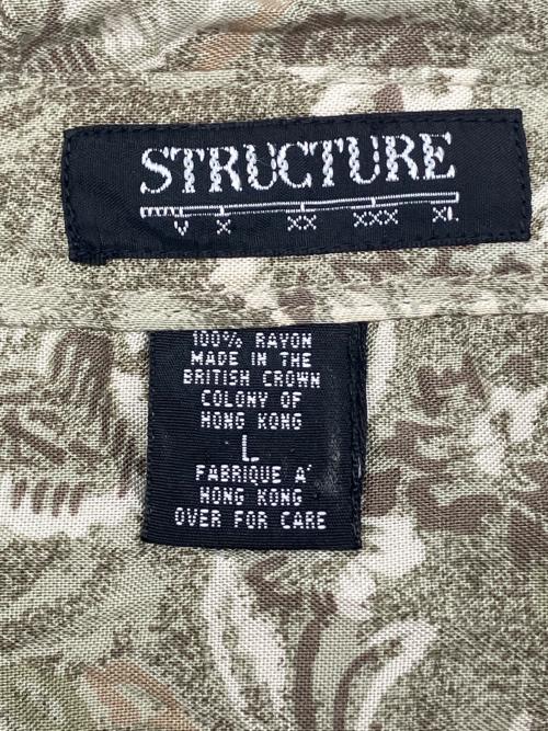 STRUCTURE（ストラクチャー）STRUCTURE (ストラクチャー) 00s総柄シャツ カーキ サイズ:Lの古着・服飾アイテム