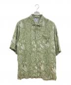 Columbiaコロンビア）の古着「90s総柄シャツ　」｜カーキ×ホワイト
