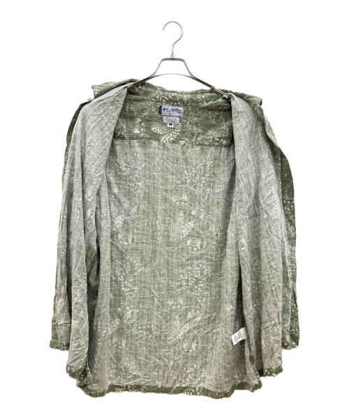 Columbia（コロンビア）Columbia (コロンビア) 90s総柄シャツ　 カーキ×ホワイト サイズ:XLの古着・服飾アイテム