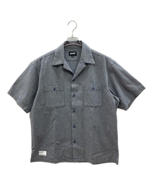 Schott（ショット）Schott (ショット) 半袖シャツ　COTTON COVERT SHIRT グレー サイズ:XLの古着・服飾アイテム