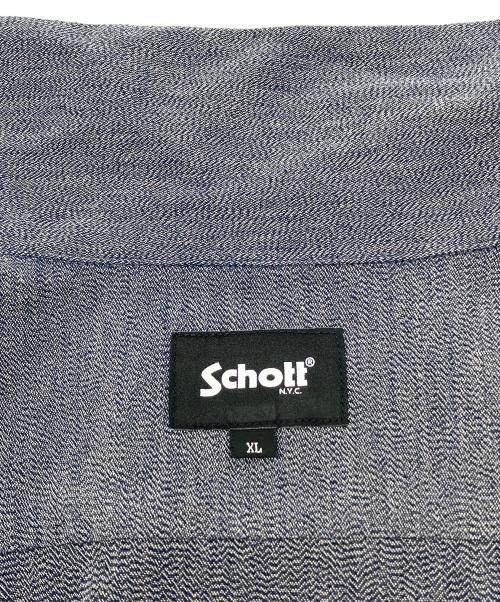 Schott（ショット）Schott (ショット) 半袖シャツ　COTTON COVERT SHIRT グレー サイズ:XLの古着・服飾アイテム