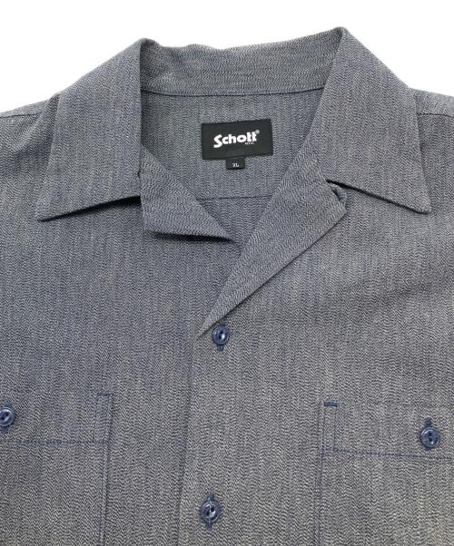 Schott（ショット）Schott (ショット) 半袖シャツ　COTTON COVERT SHIRT グレー サイズ:XLの古着・服飾アイテム