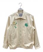 HOUSTONヒューストン）の古着「刺繍ワークジャケット　VIETNAM JACKET(SKULL)」｜アイボリー