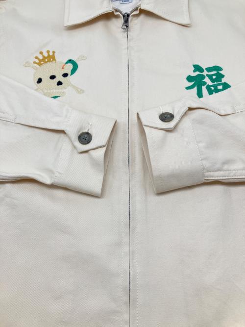 HOUSTON（ヒューストン）HOUSTON (ヒューストン) 刺繍ワークジャケット　VIETNAM JACKET(SKULL) アイボリー サイズ:Lの古着・服飾アイテム