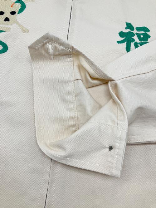 HOUSTON（ヒューストン）HOUSTON (ヒューストン) 刺繍ワークジャケット　VIETNAM JACKET(SKULL) アイボリー サイズ:Lの古着・服飾アイテム