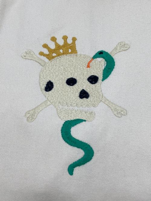 HOUSTON（ヒューストン）HOUSTON (ヒューストン) 刺繍ワークジャケット　VIETNAM JACKET(SKULL) アイボリー サイズ:Lの古着・服飾アイテム