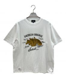 Schott（ショット）の古着「Tシャツ　HORSE FLOCKY T-SHIRT」｜ホワイト