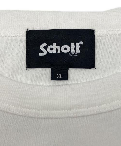 Schott（ショット）Schott (ショット) Tシャツ　HORSE FLOCKY T-SHIRT ホワイト サイズ:XLの古着・服飾アイテム