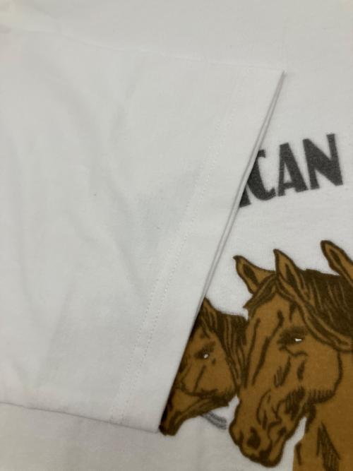 Schott（ショット）Schott (ショット) Tシャツ　HORSE FLOCKY T-SHIRT ホワイト サイズ:XLの古着・服飾アイテム