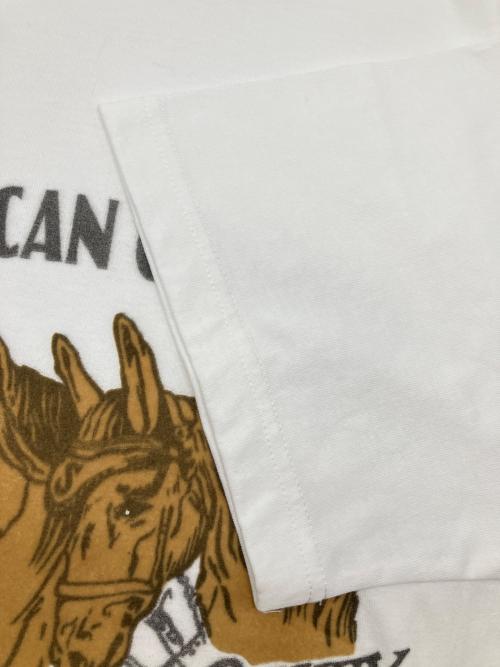 Schott（ショット）Schott (ショット) Tシャツ　HORSE FLOCKY T-SHIRT ホワイト サイズ:XLの古着・服飾アイテム