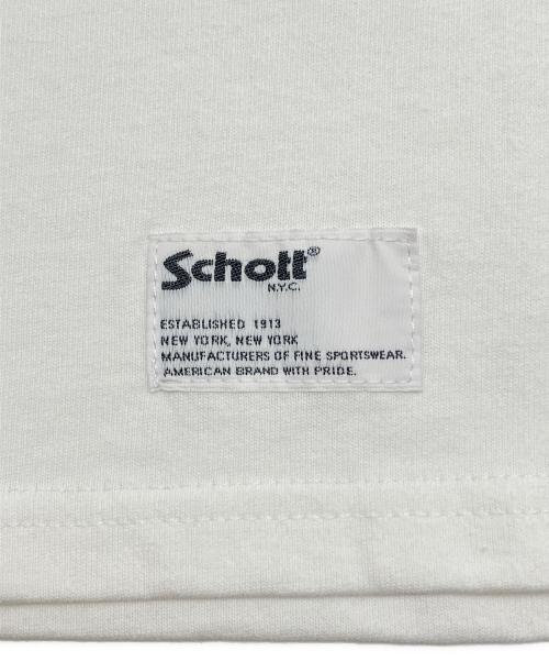 Schott（ショット）Schott (ショット) Tシャツ　HORSE FLOCKY T-SHIRT ホワイト サイズ:XLの古着・服飾アイテム