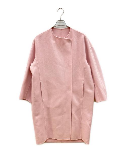 TOMORROW LAND（トゥモローランド）TOMORROW LAND (トゥモローランド) ノーカラーコート ピンク サイズ:36の古着・服飾アイテム