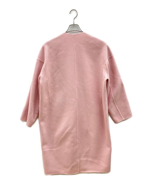 TOMORROW LAND（トゥモローランド）TOMORROW LAND (トゥモローランド) ノーカラーコート ピンク サイズ:36の古着・服飾アイテム