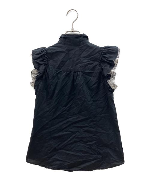 BURBERRY BLUE LABEL（バーバリー ブルー レーベル）BURBERRY BLUE LABEL (バーバリー ブルー レーベル) ノースリーブブラウス ブラック サイズ:38の古着・服飾アイテム