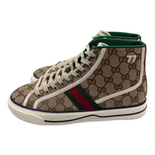 GUCCI（グッチ）GUCCI (グッチ) TENNIS 1977 ベージュ×グリーン サイズ:7の古着・服飾アイテム