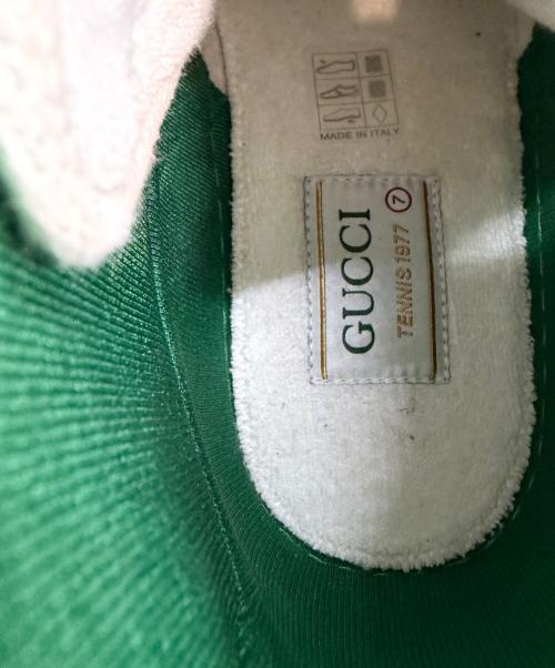 GUCCI（グッチ）GUCCI (グッチ) TENNIS 1977 ベージュ×グリーン サイズ:7の古着・服飾アイテム