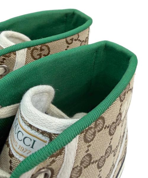 GUCCI（グッチ）GUCCI (グッチ) TENNIS 1977 ベージュ×グリーン サイズ:7の古着・服飾アイテム
