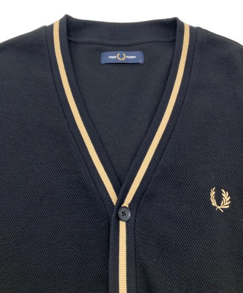 FRED PERRY（フレッドペリー）FRED PERRY (フレッドペリー) 厚手カーディガン ブラック サイズ:Lの古着・服飾アイテム