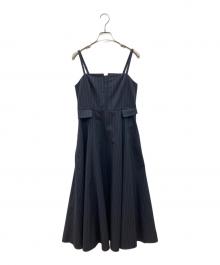 JUSGLITTY（ジャスグリッティー）の古着「ノースリーブ・キャミソールワンピース」｜ネイビー