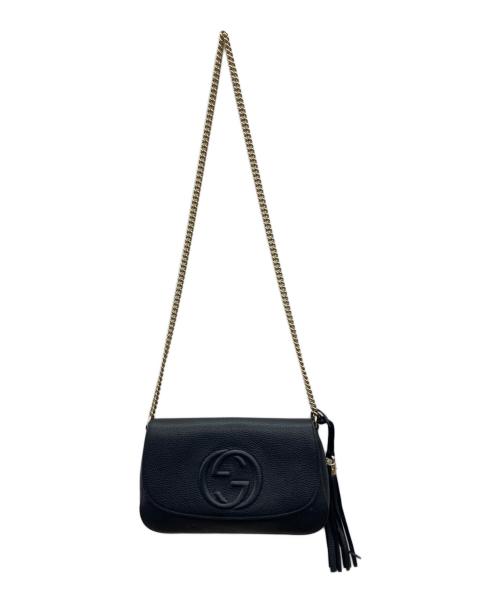 GUCCI（グッチ）GUCCI (グッチ) チェーンショルダーバッグ ブラックの古着・服飾アイテム