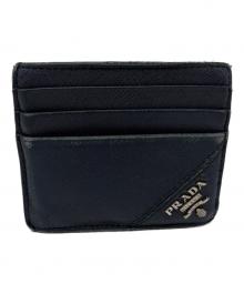 PRADA（プラダ）の古着「サフィアーノ　カードケース」｜ネイビー