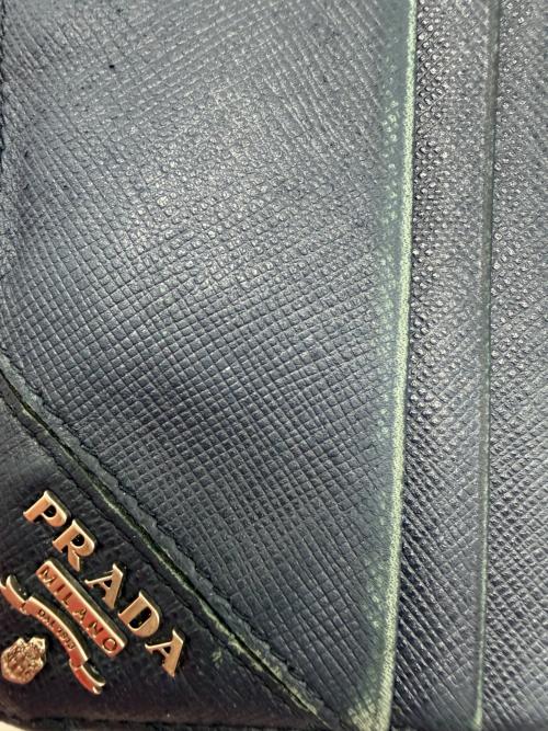 PRADA（プラダ）PRADA (プラダ) サフィアーノ　カードケース ネイビーの古着・服飾アイテム