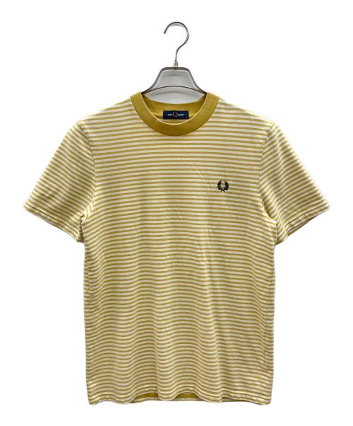 FRED PERRY（フレッドペリー）FRED PERRY (フレッドペリー) 半袖カットソー イエロー×ホワイト サイズ:Ｍの古着・服飾アイテム