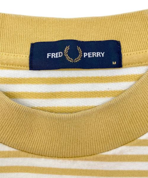 FRED PERRY（フレッドペリー）FRED PERRY (フレッドペリー) 半袖カットソー イエロー×ホワイト サイズ:Ｍの古着・服飾アイテム