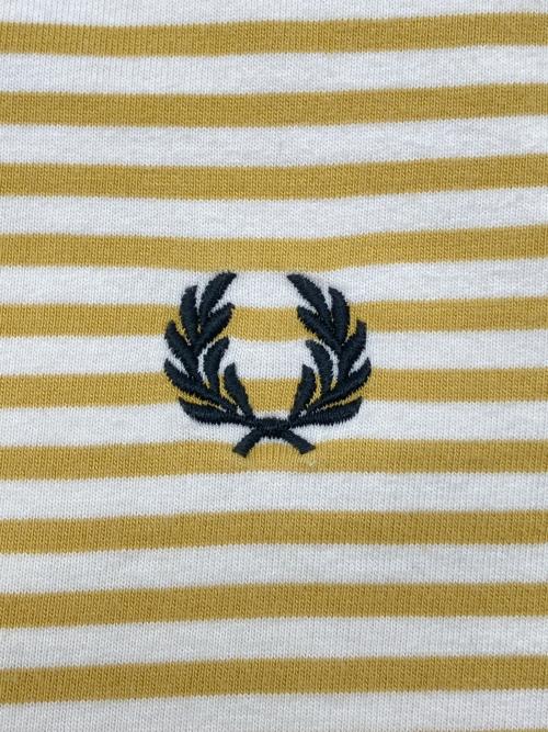 FRED PERRY（フレッドペリー）FRED PERRY (フレッドペリー) 半袖カットソー イエロー×ホワイト サイズ:Ｍの古着・服飾アイテム