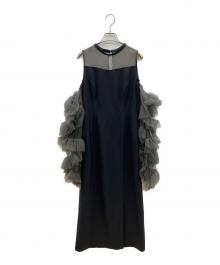 ANDRESD（アンドレスド）の古着「長袖ワンピース　detached sleeve dress」｜ブラック×グレー