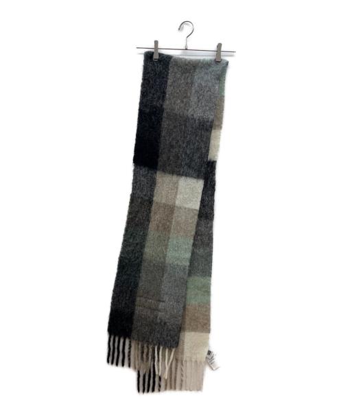 Acne studios（アクネ ストゥディオズ）Acne studios (アクネ ストゥディオズ) マフラー グレー×グリーン×ホワイト サイズ:28×250の古着・服飾アイテム