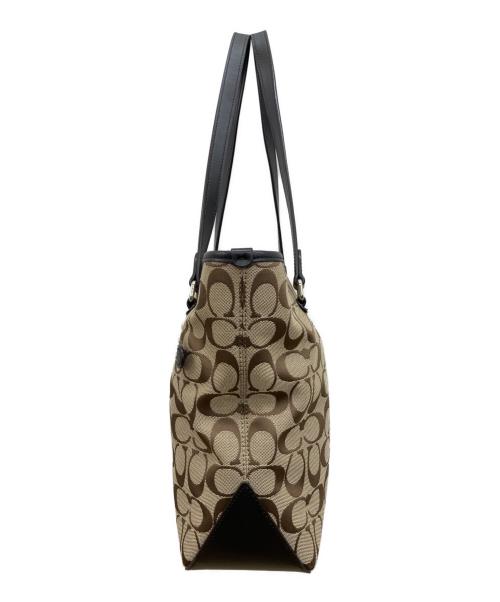 COACH（コーチ）COACH (コーチ) シグネチャー　トートバッグ ベージュ×ブラウンの古着・服飾アイテム