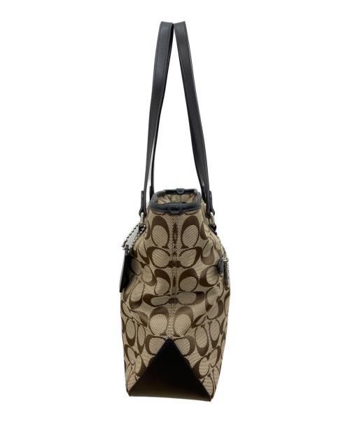 COACH（コーチ）COACH (コーチ) シグネチャー　トートバッグ ベージュ×ブラウンの古着・服飾アイテム