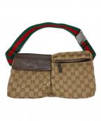 GUCCIグッチ）の古着「ウエストポーチ GG」｜ベージュ×ブラウン