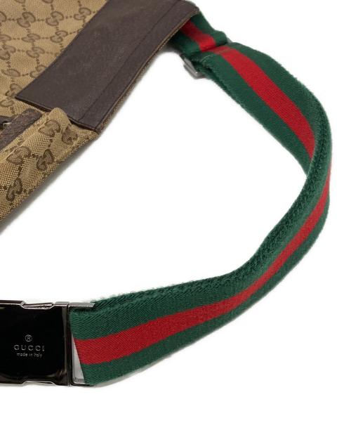 GUCCI（グッチ）GUCCI (グッチ) ウエストポーチ GG ベージュ×ブラウンの古着・服飾アイテム