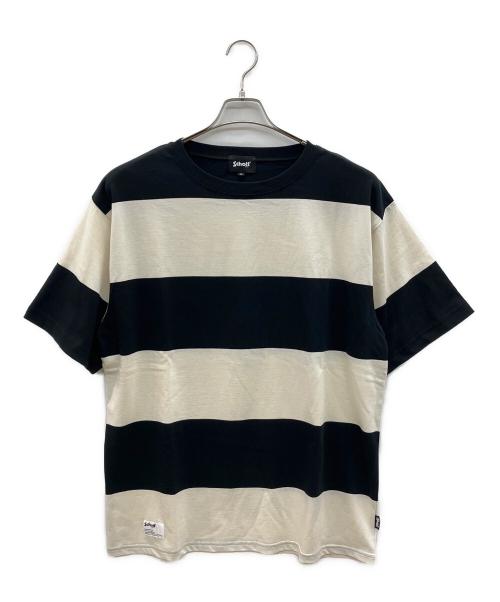 Schott（ショット）Schott (ショット) 半袖カットソー　ヴィンテージアメカジ ブラック×ホワイト サイズ:XLの古着・服飾アイテム