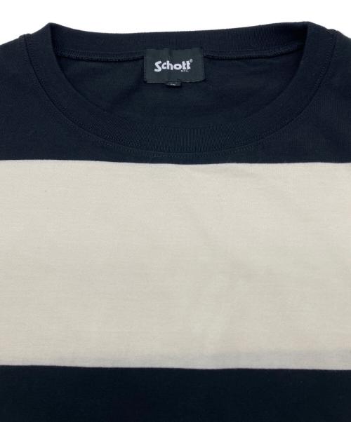 Schott（ショット）Schott (ショット) 半袖カットソー　ヴィンテージアメカジ ブラック×ホワイト サイズ:XLの古着・服飾アイテム