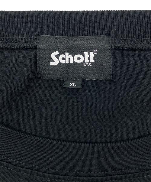 Schott（ショット）Schott (ショット) 半袖カットソー　ヴィンテージアメカジ ブラック×ホワイト サイズ:XLの古着・服飾アイテム