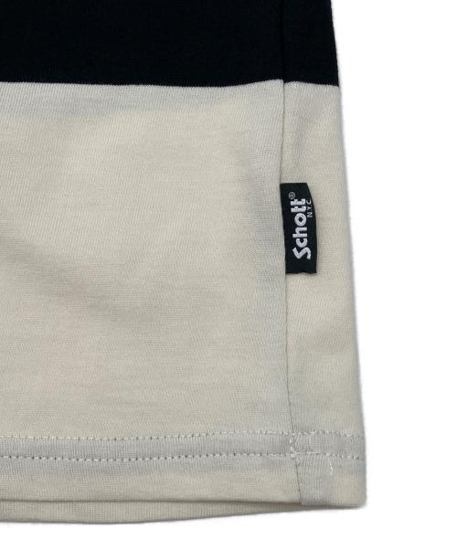 Schott（ショット）Schott (ショット) 半袖カットソー　ヴィンテージアメカジ ブラック×ホワイト サイズ:XLの古着・服飾アイテム