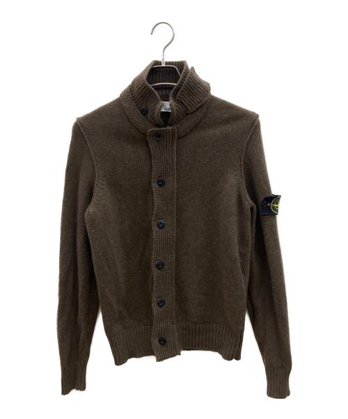 STONE ISLAND（ストーンアイランド）STONE ISLAND (ストーンアイランド) ニットカーディガン　2014AWモデル ブラウン サイズ:Ｍの古着・服飾アイテム
