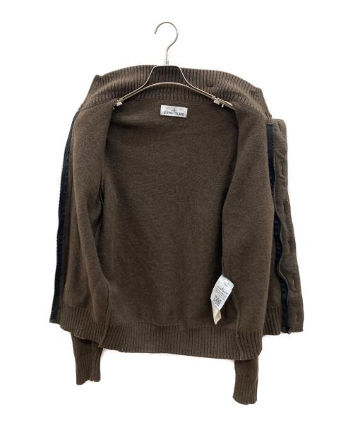 STONE ISLAND（ストーンアイランド）STONE ISLAND (ストーンアイランド) ニットカーディガン　2014AWモデル ブラウン サイズ:Ｍの古着・服飾アイテム