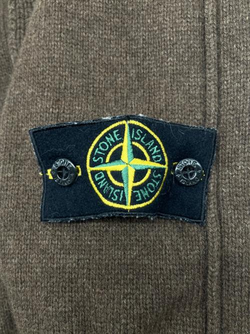 STONE ISLAND（ストーンアイランド）STONE ISLAND (ストーンアイランド) ニットカーディガン　2014AWモデル ブラウン サイズ:Ｍの古着・服飾アイテム