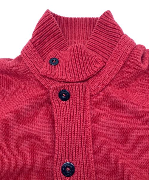 STONE ISLAND（ストーンアイランド）STONE ISLAND (ストーンアイランド) ニットカーディガン　2015AWモデル レッド サイズ:Ｍの古着・服飾アイテム