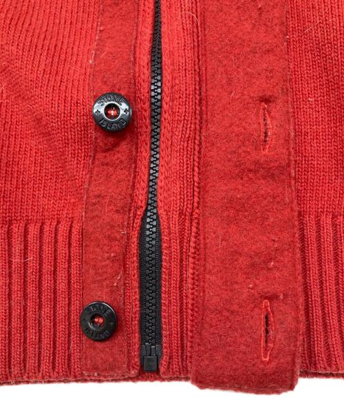 STONE ISLAND（ストーンアイランド）STONE ISLAND (ストーンアイランド) ニットカーディガン　2015AWモデル レッド サイズ:Ｍの古着・服飾アイテム