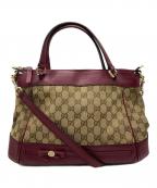 GUCCIグッチ）の古着「2wayハンドバッグ」｜ベージュ×レッド
