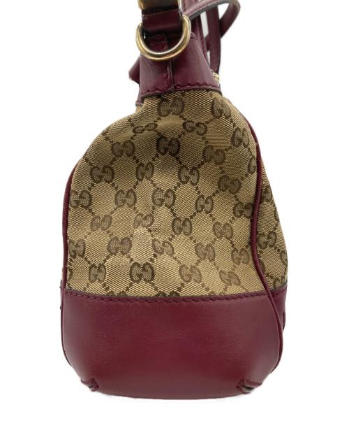 GUCCI（グッチ）GUCCI (グッチ) 2wayハンドバッグ ベージュ×レッドの古着・服飾アイテム