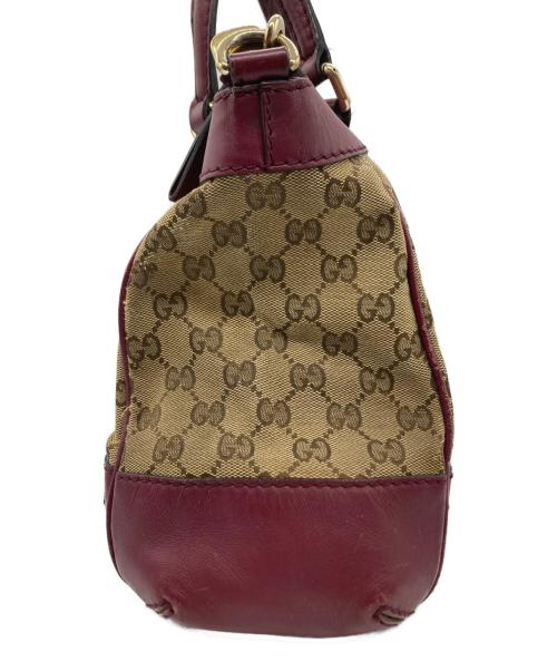 GUCCI（グッチ）GUCCI (グッチ) 2wayハンドバッグ ベージュ×レッドの古着・服飾アイテム