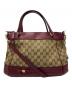 GUCCI（グッチ）の古着「2wayハンドバッグ」｜ベージュ×レッド