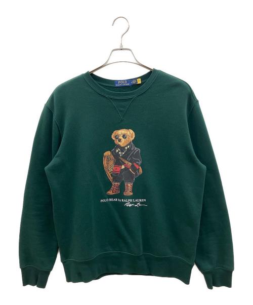 POLO RALPH LAUREN（ポロ・ラルフローレン）POLO RALPH LAUREN (ポロ・ラルフローレン) クルーネックスウェット グリーン サイズ:Ｍの古着・服飾アイテム